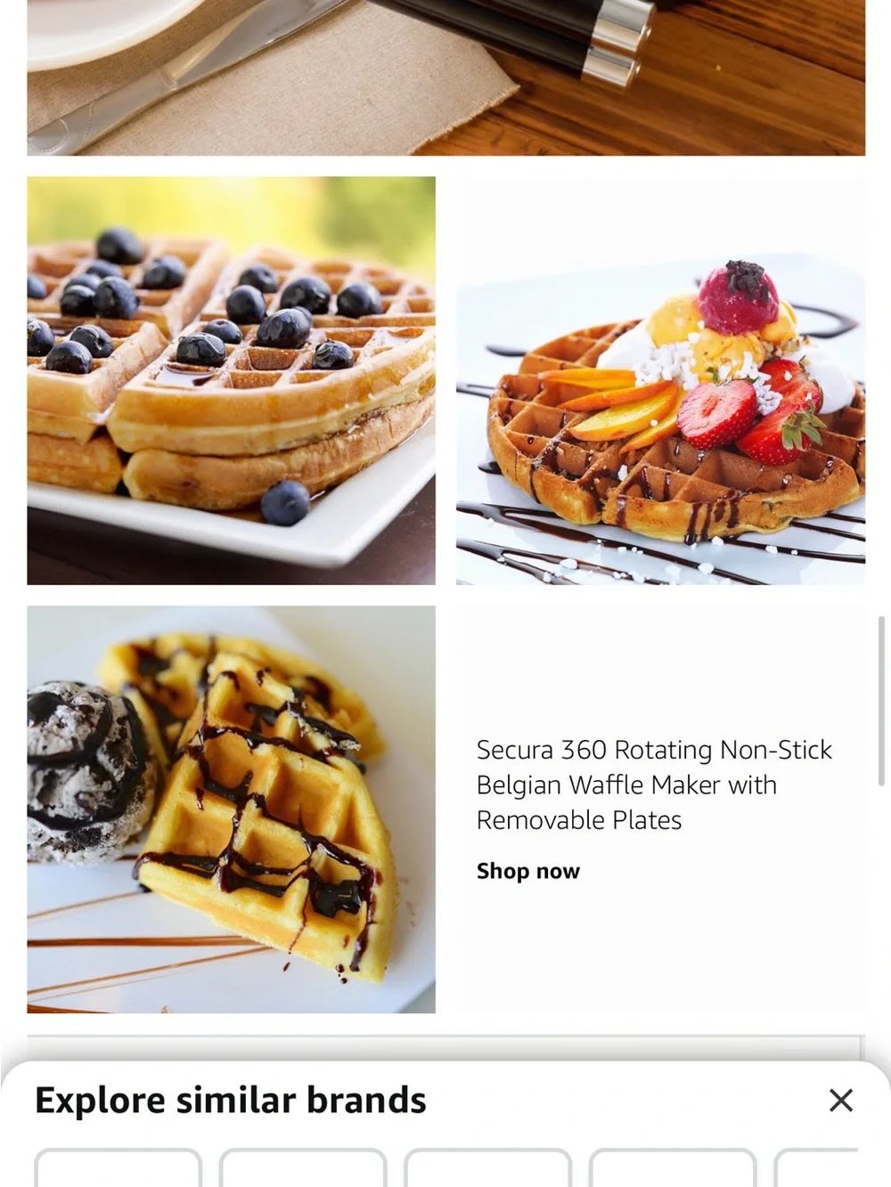 Rotating Waffle Maker - Black & Stainless Steel